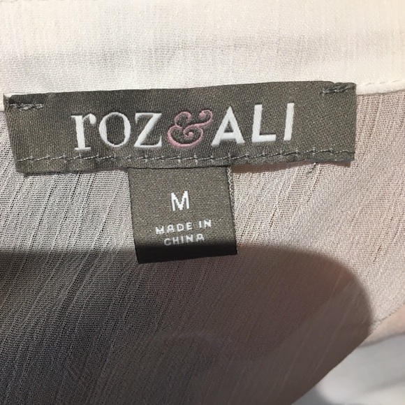 ROZ&ALI Blouse Tunic White Size Medium - Picture 5 of 6